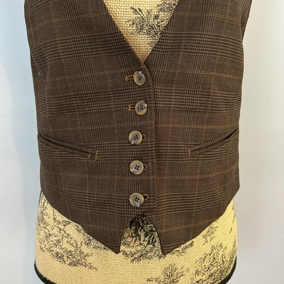 Plaid Wool Button Vest - Picture 4 of 9
